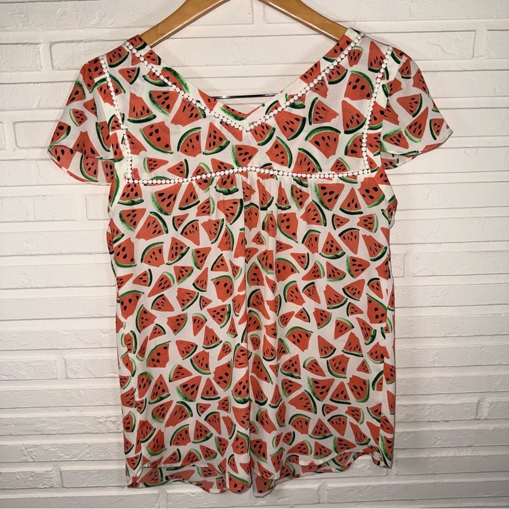 Maeve Anthropologie Picnic Day Watermelon Print Blouse, Women’s Size 4 - Picture 5 of 8